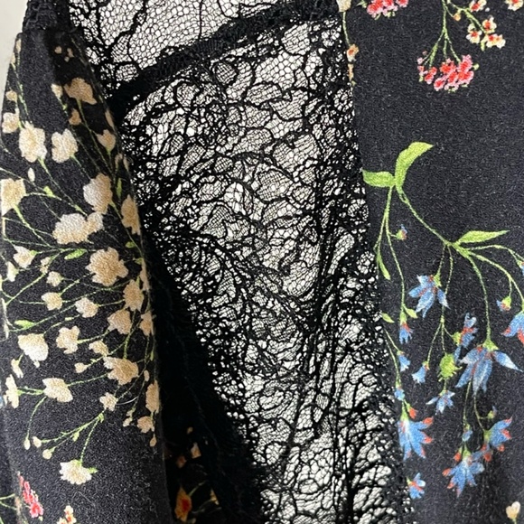 Alice + Olivia Cherri Off The Shoulder Floral Black/Multicolor Maxi Dress Size 6 - Picture 10 of 15